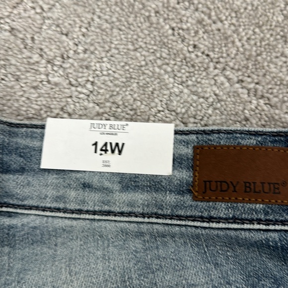 NEW NWT Judy Blue “Nikki” Destroyed Bleach Splatter Boyfriend Jeans denim blue - Picture 11 of 11